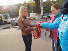 В Железнодорожном районе стартовала акция «Георгиевская ленточка»